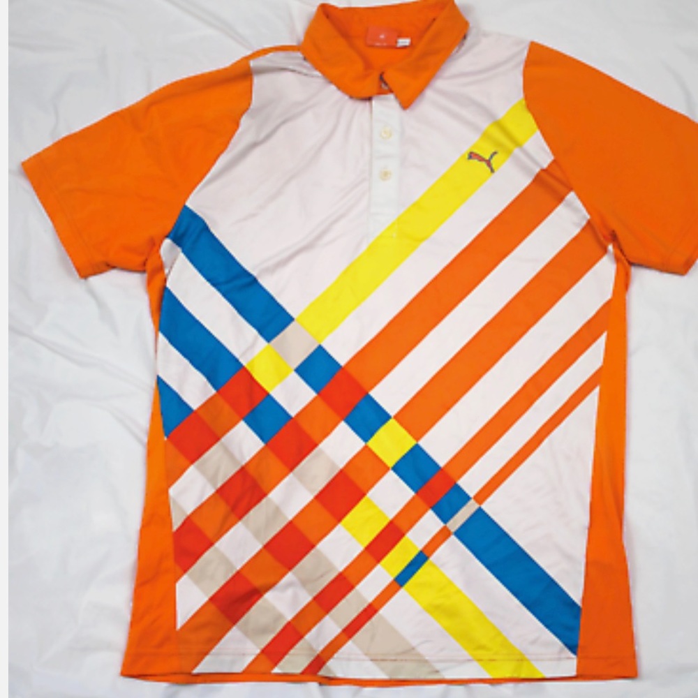 Puma cool cell Men's Short Sleeve Golf Polo Shirt Size Medium.